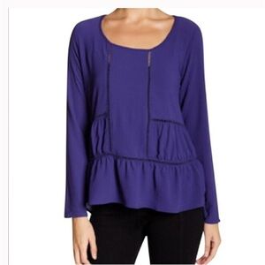 Harlowe and Graham deep purple blouse in M